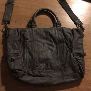 Gray leather hobo bag Anthropologie